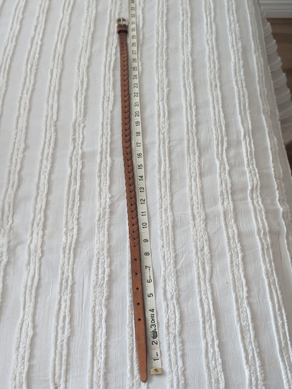 Braided Leather Belt in Light Brown